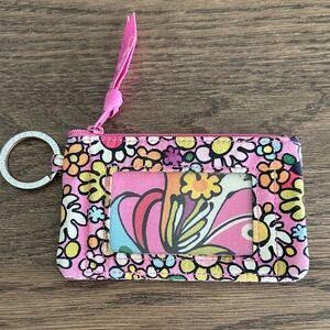 Vera Bradley Pink Floral ID Keychain Wallet